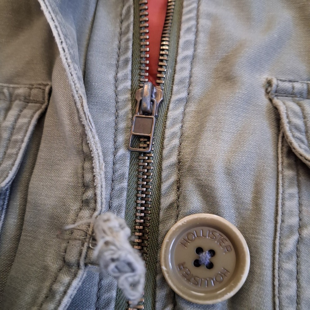 Hollister y2k utility coat indie whimsigoth bella swan vintage military 2000 fur - Picture 4 of 9